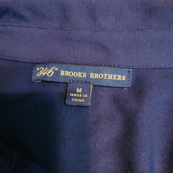 Brooks Brothers Shirt Dress M 3/4 Sleeve Snap Closure Pockets Tab Sleeve Stretch - Picture 5 of 11